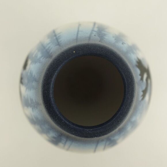 Cedar Mesa Pottery Vase Hand Painted Depicts Elk Walking in Forest Signed - Picture 5 of 6